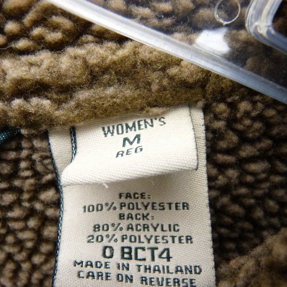 LL Bean Womens Jacket Coat Faux Suede Sherpa Lined Brown Pockets Warm Medium - Picture 2 of 13